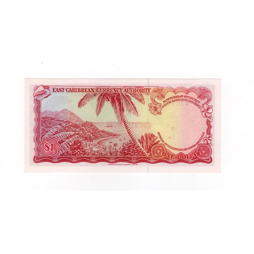 618 - East Caribbean States 1 Dollar issued 1965, very rare signature variety for this issue, signature 2,... 