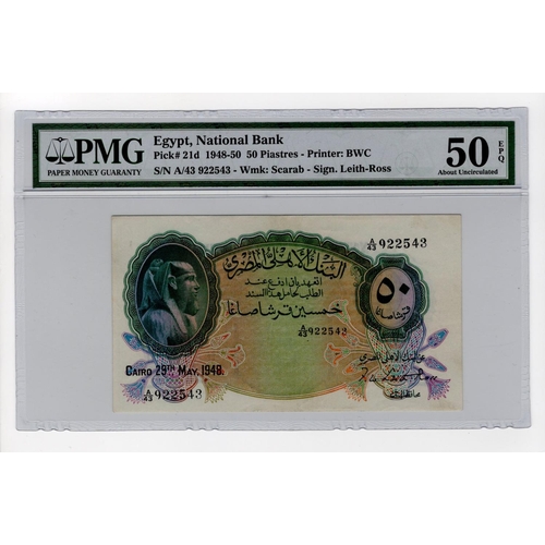 624 - Egypt 50 Piastres dated 29th May 1948, signed Frederick Leith-Ross, serial A/43 922543 (TBB B120d, P... 