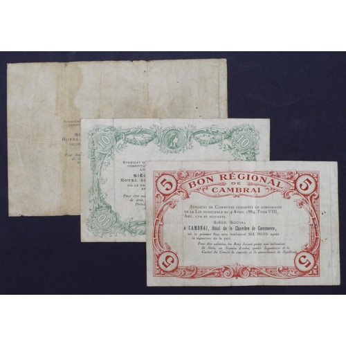 639 - France (3), a group of early SPECIMEN notes, undated regional issues circa 1920, Commune de la Regio... 