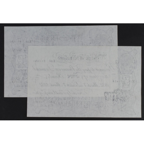 64 - Beale 5 Pounds (B270) dated 7th March 1952 (2), a consecutively numbered pair, serial X22 011450 & X... 