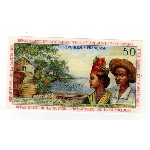 653 - French Antilles 50 Francs issued 1964, signed Postel-Vinay and Clappier, serial Y.2 01124 (TBB B109b... 