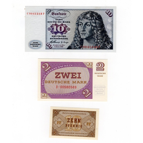 677 - Germany (7), Ferderal Republic and Democratic Republic, 2 Deutsche Mark and 10 Pfennig (1967) never ... 