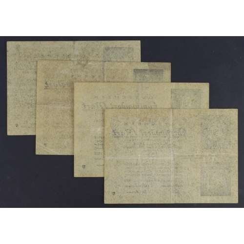 693 - Germany Grossgeld (4) dated 1922, 500 Mark (2) and 100 Mark (2), Stadt Possneck, printed on thick pa... 