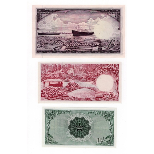 706 - Ghana (3), 5 Pounds dated 1st July 1962, serial A/1 858599 (TBB B103d, Pick3d), 1 Pound dated 1st Ju... 