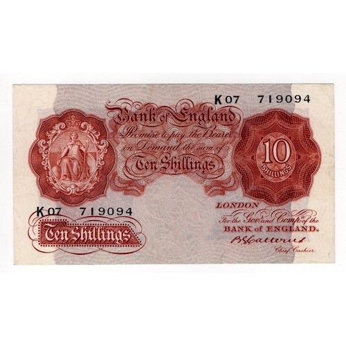 71 - Catterns 10 Shillings (B223) issued 1930, rarer LAST SERIES serial K07 719094 (B223, Pick362b) appro... 