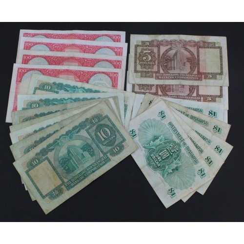 723 - Hong Kong (19), 100 Dollars dated 31st March 1982 (3) and 31st March 1981 (1), 10 Dollars (7) dated ... 