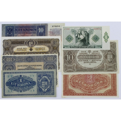 730 - Hungary (7), a group of Uncirculated notes, 2 Pengo dated 1940, 1000 Korona dated 1923, 20 Korona, 1... 