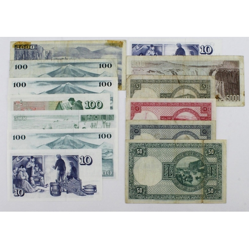 737 - Iceland (12), 50 Kronur, 10 Kronur & 5 Kronur Law 1928 issued 1948 - 1956, 10 Kronur Law 1928 issued... 