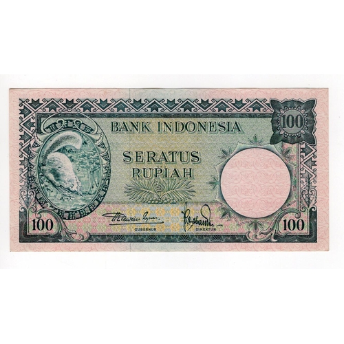 765 - Indonesia 100 Rupiah issued 1957, serial 100TB 21954 (TBB B512a, Pick51) about EF