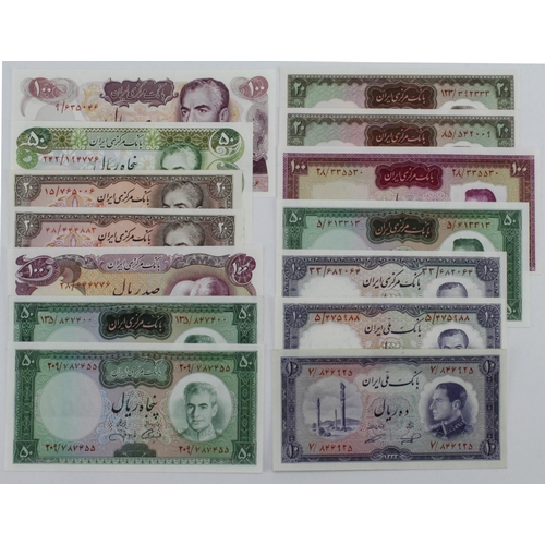 770 - Iran (14), a high grade group, 10 Rials issued 1954, 10 Rials issued 1958 (2), 100 Rials issued 1965... 