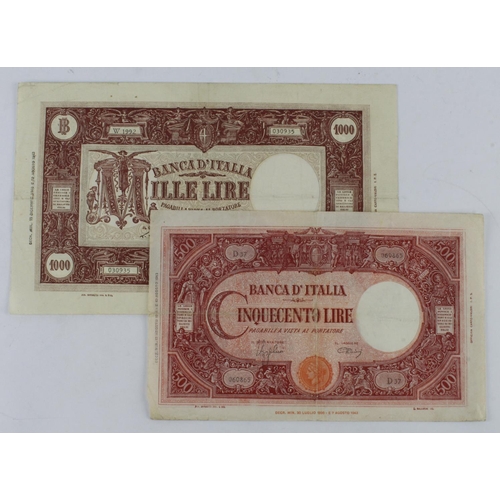 787 - Italy (2), 1000 Lire dated 19th December 1946, signed Einaudi & Urbini, serial W1992 030935 (TBB B42... 