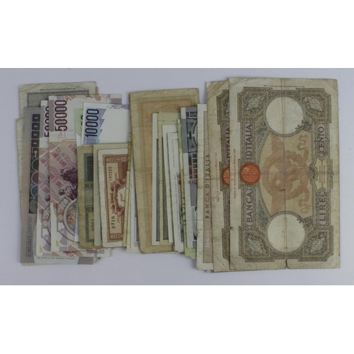 790 - Italy (56), a varied group dated 1914 to pre euro notes, allied military notes, large issues, some d... 
