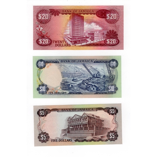 796 - Jamaica (5), 20 Dollars dated Law 1960 (issued 1976), serial B943459 (TBB B218a, Pick63), 10 Dollars... 