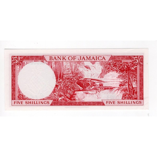 800 - Jamaica 5 Shillings Law 1960 issued 1964, Queen Elizabeth II portrait, signed G.A. Brown, an EXCEPTI... 