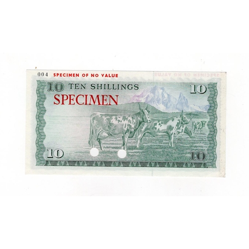 806 - Kenya Central Bank 10 Shillings not dated, SPECIMEN note without serial number or signatures, horizo... 