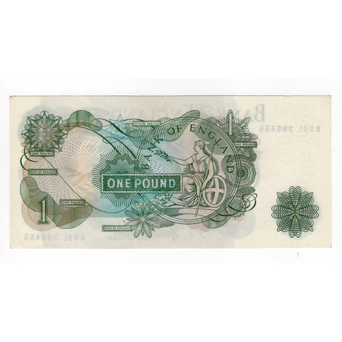 90 - Fforde 1 Pound (B307) issued 1967, scarce mid LAST PREFIX note 'R99L' prefix, scarcer issue with 'G'... 