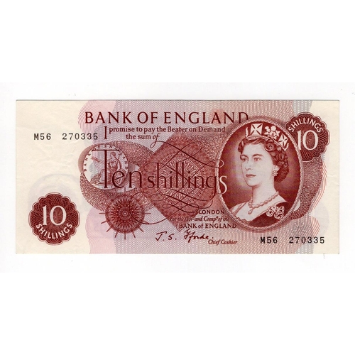 94 - Fforde 10 Shillings (B311) issued 1967, rare FIRST RUN REPLACEMENT note 'M56' prefix, serial M56 270... 