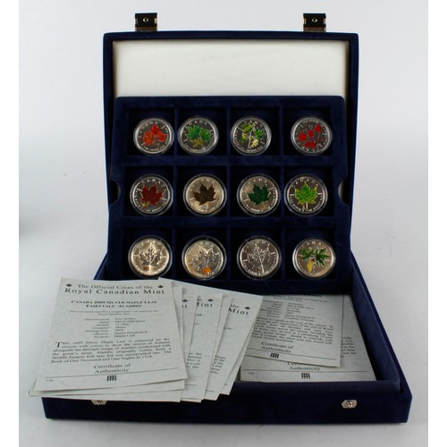 447 - Canada Silver Proof & BU Commemoratives (24) in a Westminster case with certs 'The Official Coins of... 