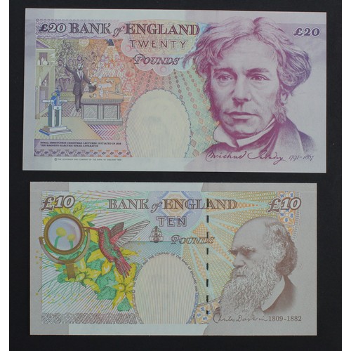 146 - Lowther (2), 20 Pounds issued 1999, scarce FIRST RUN (from Debden set C144) 'DA01' prefix, serial DA... 