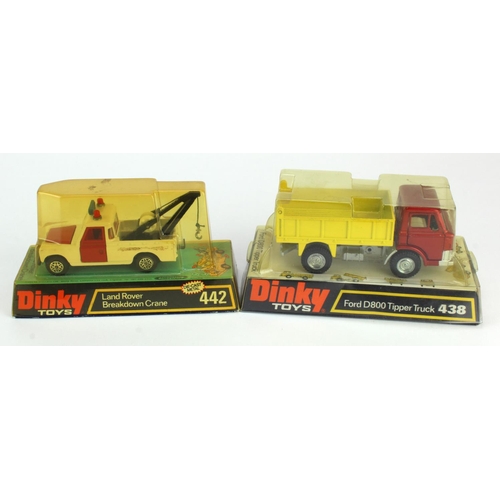 111 - Dinky Toys. Two Dinky Toys in original packaging, comprising 'Ford D800 Tipper Truck (438)' & 'Land ... 