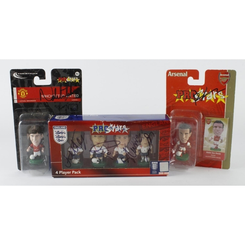 113 - Football interest. Three Pro Stars football figure packs. Each pack signed by the footballer, compri... 