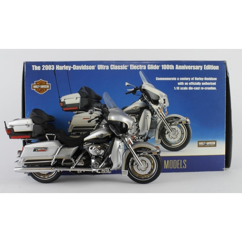 114 - Franklin Mint 1:10 scale model '2003 Harley Davidson Ultra Classic Electra Glide 100th Anniversary E... 