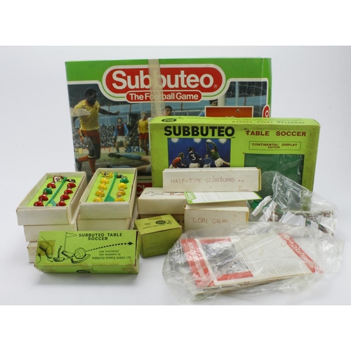 158 - Subbuteo. A group of various Subbuteo football teams, accessories, including eight team sets (some c... 