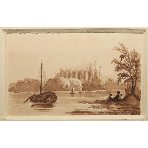 171 - Constable, John? (unverified) British 1776 - 1837. Preparatory sketch(?) in brown ink on paper. Moun... 