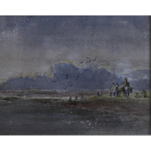 174 - Cox, David Jr (British 1809-1885). Watercolour sketch of a coastal scene. No visible signature. Fram... 