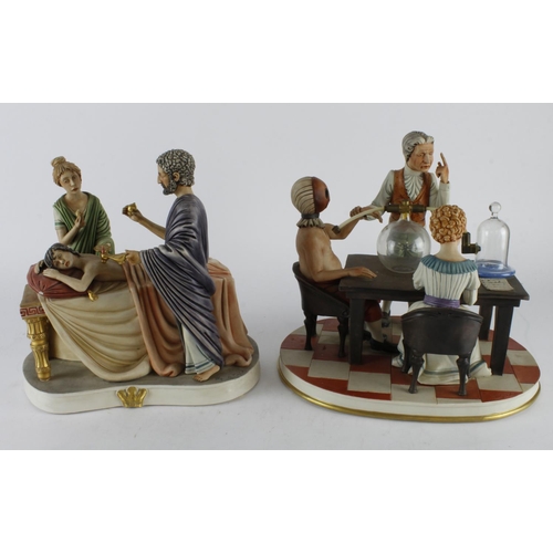 209 - CapodiMonte. A set of eight figural displays from the Capodimonte History of Medicine collection, wi... 