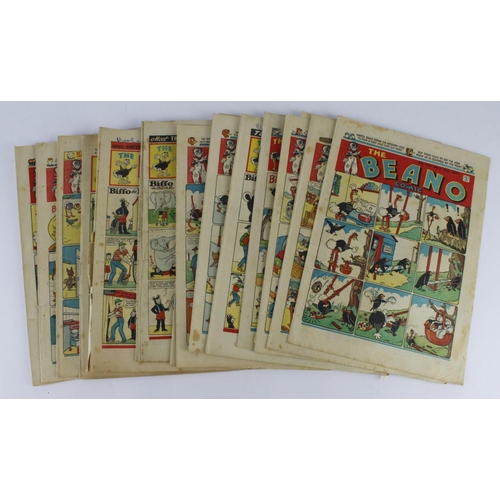 332 - Beano Comics. Sixteen Beano comics, circa 1946 - 1952