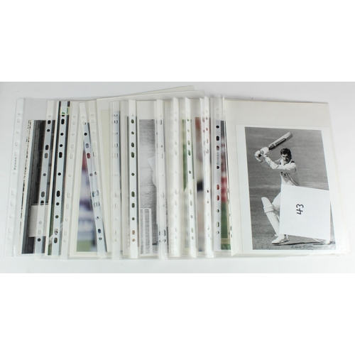 348 - Cricket interest. A collection of approximately eighteen colour and black & white signed press photo... 