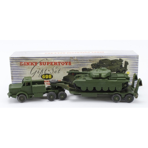 62 - Dinky Supertoys, Gift Set no. 698 'Tank Transporter with Tank, contained in original box