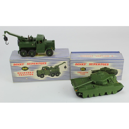 75 - Dinky Supertoys. Two boxed Dinky models, comprising no 651 'Centurion Tank' & no. 661 'Recovery Truc... 