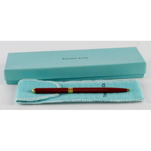 327 - Tiffany & Co. red cased ballpoint pen, contained in original case & box