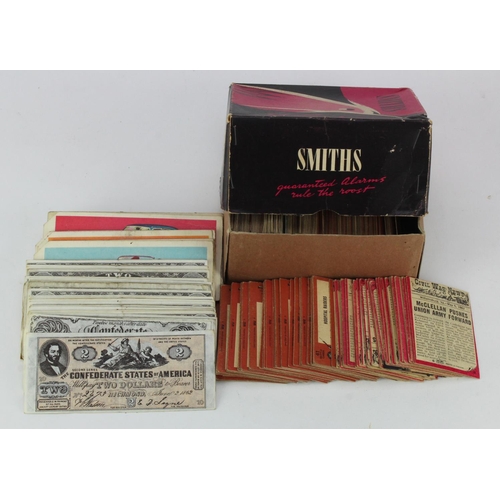 1037 - Box containing quantity of trade cards, mainly A & BC (Civil War Banknotes, Civil War News & Battle ... 