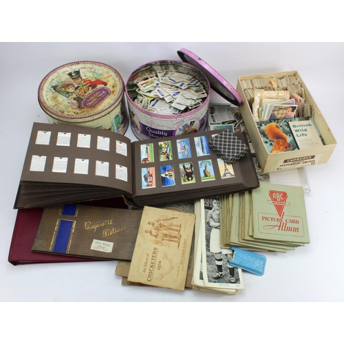 1045 - Crate containing large quantity of sets, parts sets & odds, contained in tins, box, tray & albums (A... 