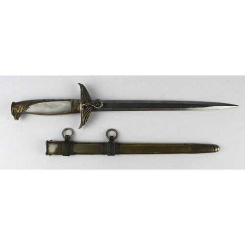 1136 - German Nazi Diplomats dagger with scabbard, blade maker marked Carl Julius Krebs Solingen