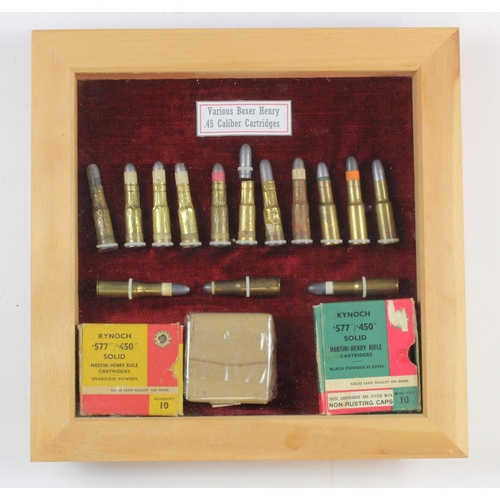 1176 - Martini Henry Inert Ammo framed & glazed, very well displayed.  (Buyer collects)