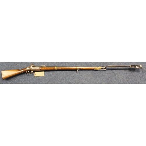 1189 - Rifle - 18mm Swiss 1842/59 perc no: 9242 rifled percussion musket. Originally smoothbore by Francott... 