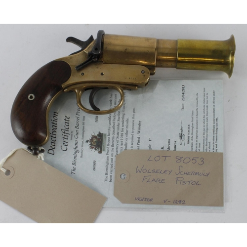 1195 - Signal pistol, Webley Schermuly by Wolseley dated 1917, MkIII*, WD issue mark '18 (1918). and WD arr... 