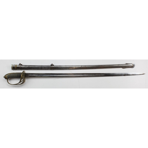 1226 - Victorian Infantry Sword with scabbard, blade maker marked 'Pulford & Co'.