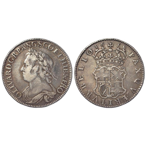 123 - Oliver Cromwell Halfcrown 1658, S.3227A, F/GF