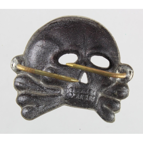 1252 - German 3rd Reich Allgemeine SS Totenkopf Death Head. Worn on the visor cap.