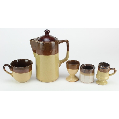 1265 - German Africa Corps 1941 dated breakfast set with coffee pot, cup, milk jug, egg cup, sugar bowl. Od... 