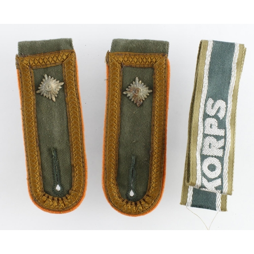 1266 - German Africa corps shoulder boards (ordnance) & Africa corps cuff tile.