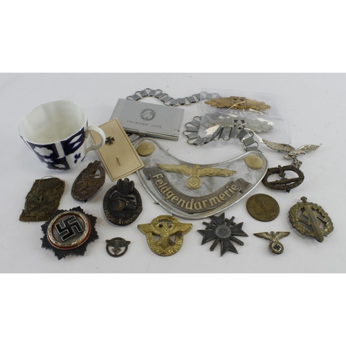 1272 - German badges, medals, stick pins etc. Mixed quality and age !  (Qty)