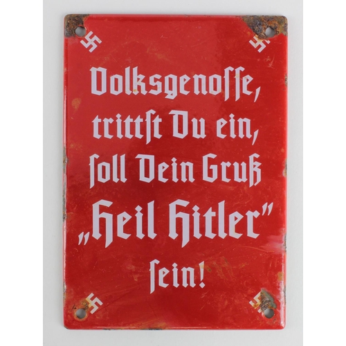 1302 - German Heil Hitler Wall plaque.