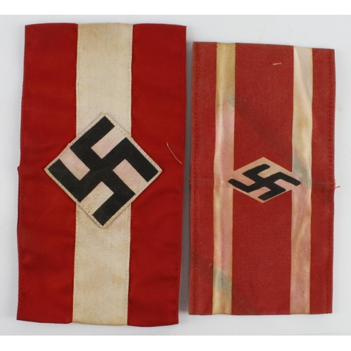 1305 - German Hitler Youth armbands, 2 types.