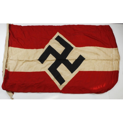 1308 - German Hitler Youth flag, 5 feet long with maker stamp.